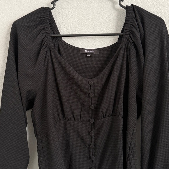 Madewell Black Puff Sleeve Blouse - Picture 8 of 11